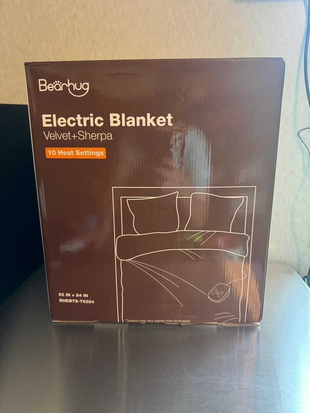 Bearhug Electric Blanket Velvet Sherpa Heated Throw 62x84 10 Heat Settings New